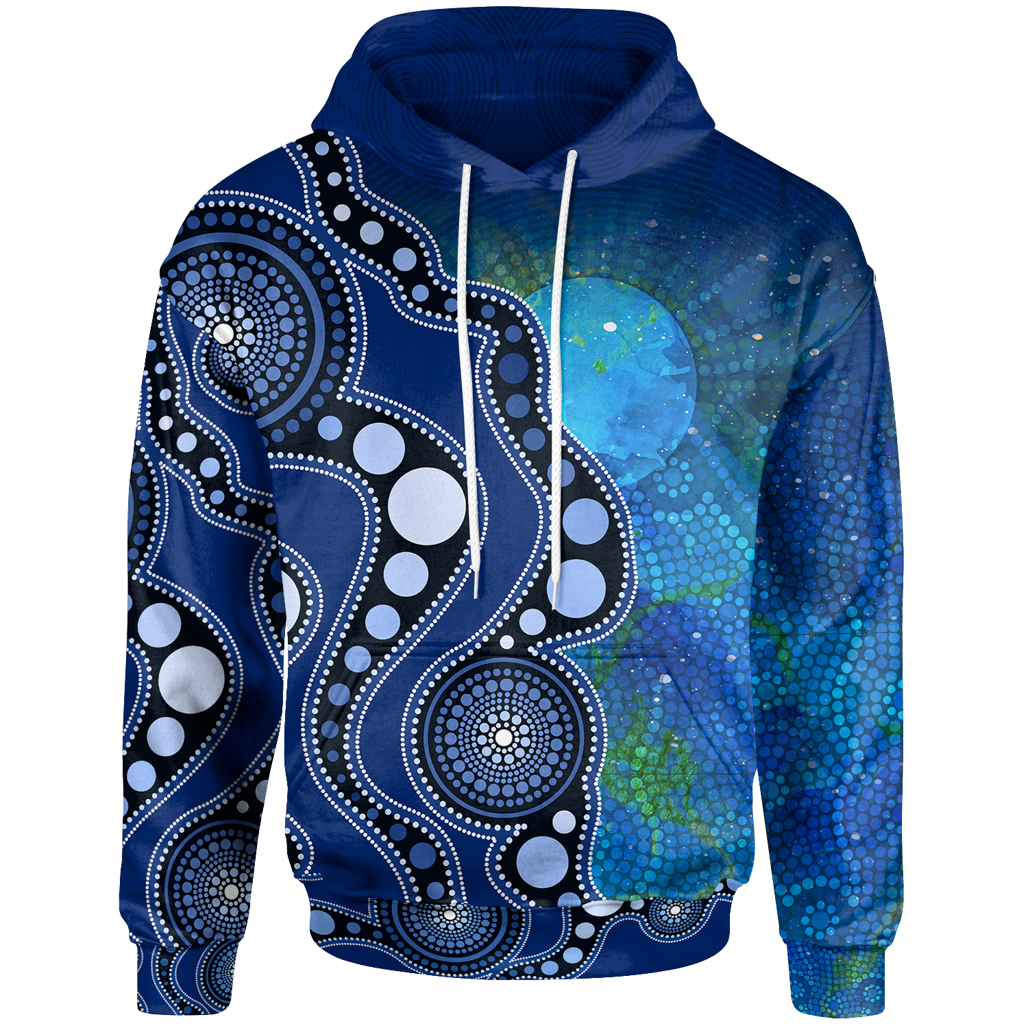 kid-aboriginal-hoodie-australia-indigenous-flag-circle-dot-painting-art-blue