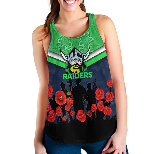 Canberra Raiders Anzac Day Women Tank Top - Indigenous Art
