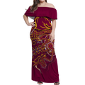 Brisbane Broncos Rugby Indigenous Women Off Shoulder Dress - LT12