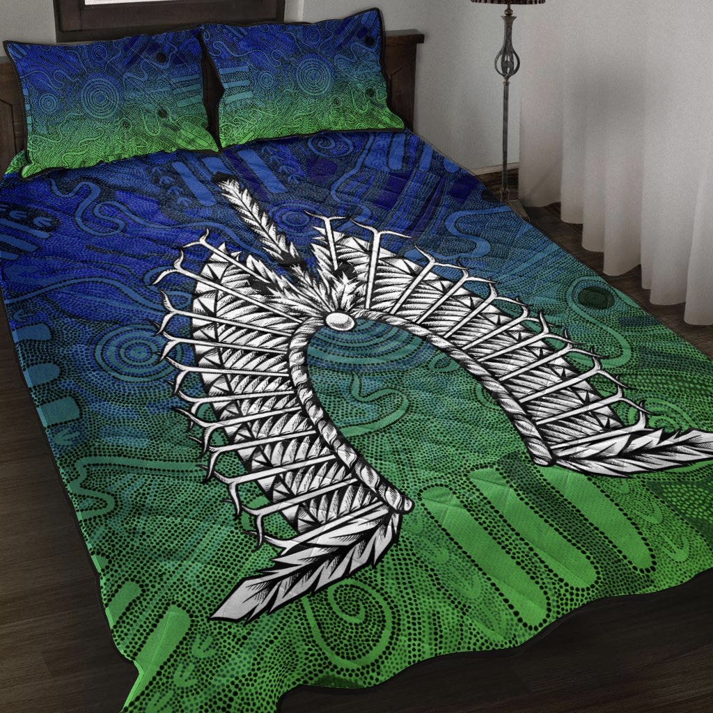 Torres Strait Islander Quilt Bed Set - Dhari Mask - Vibe Hoodie