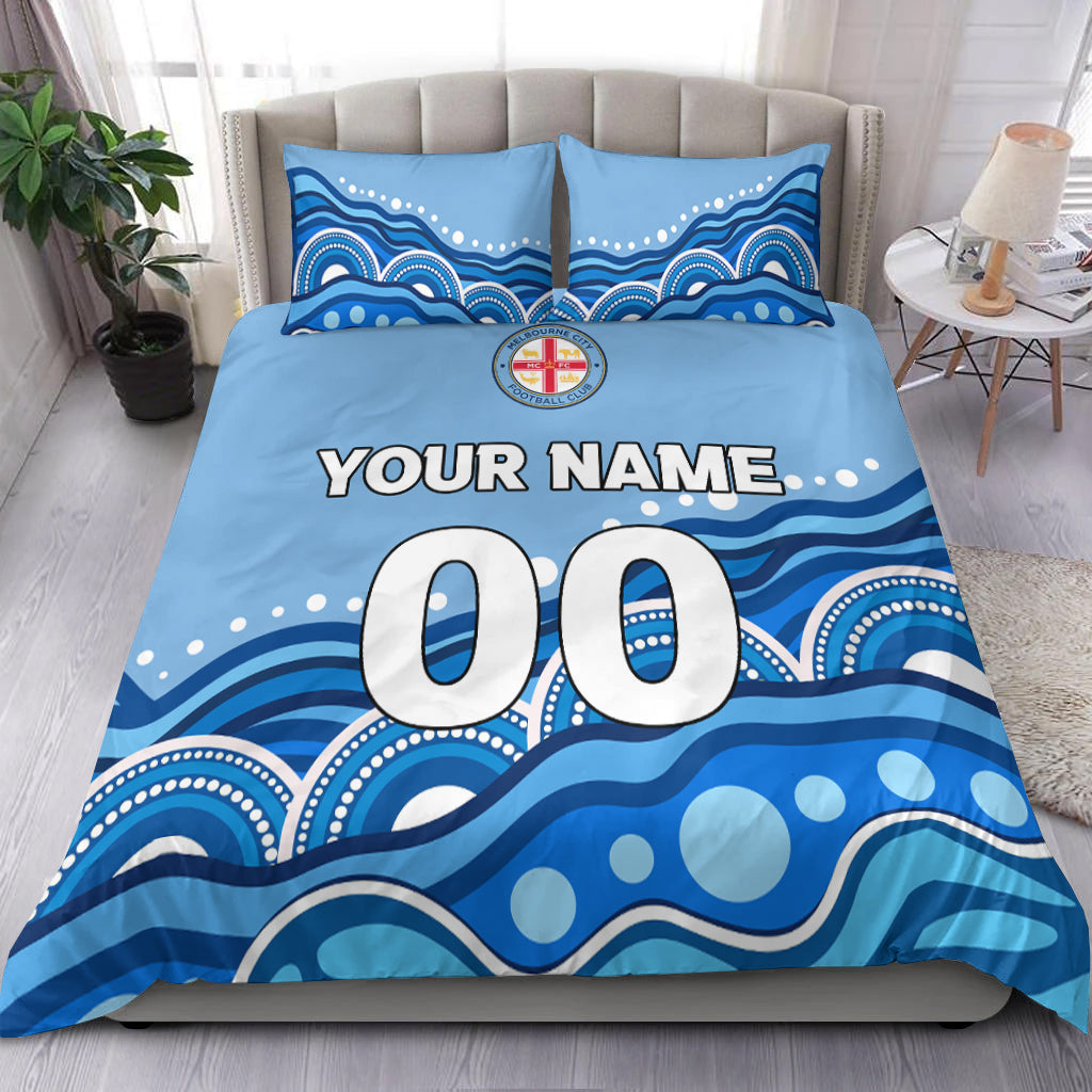 custom-personalised-melbourne-bedding-set-indigenous-dot-painting-art