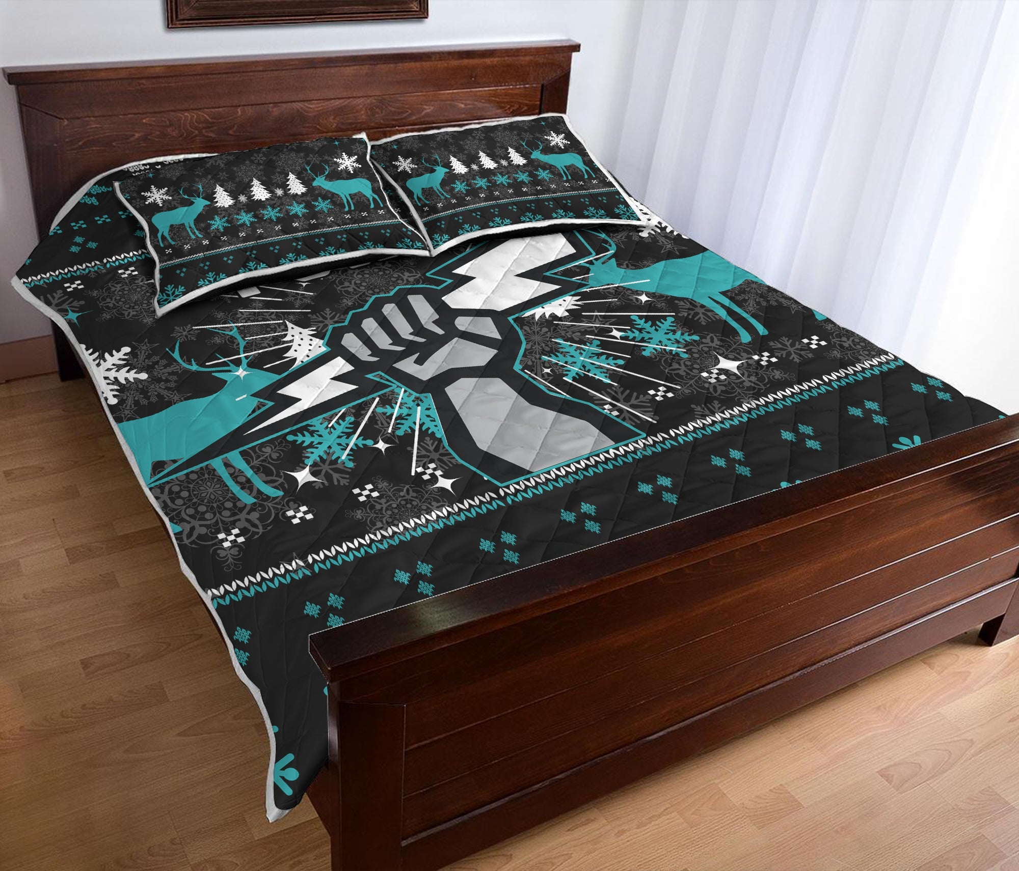 port-adelaide-quilt-bed-set-christmas-ugly-style