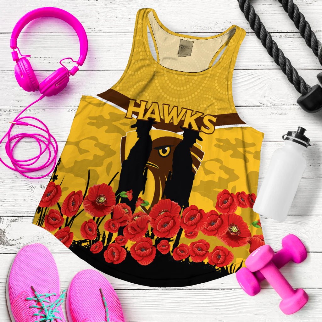 Hawks Anzac Day Women Tank Top - Indigenous Art