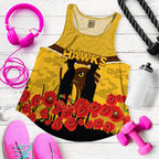 Hawks Anzac Day Women Tank Top - Indigenous Art
