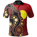 aboriginal-polo-shirt-australia-aboriginal-lives-matter-flag-circle-dot-painting-art