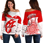 Federal Football Off Shoulder Sweater Indigenous Impressive| Vibehoodie.co