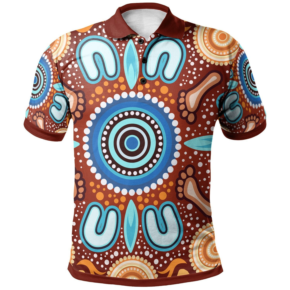 aboriginal-polo-shirts-indigenous-circle-dot-painting-ver02