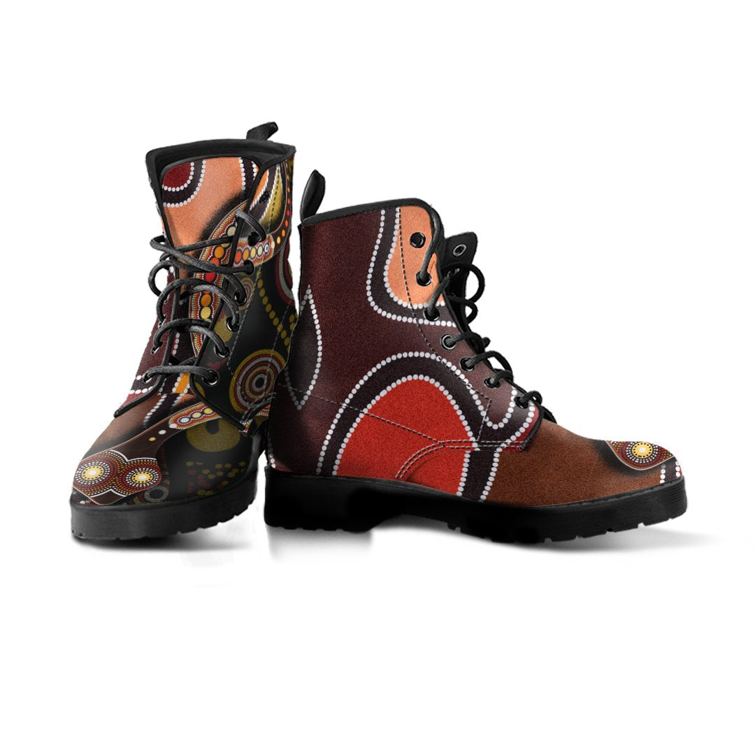 leather-boots-aboriginal-snake-with-dot-painting