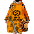 Perth Scorchers Aboriginal Art Cricket 2022 Wearable Blanket Hoodie - LT12
