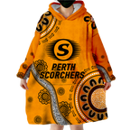 Perth Scorchers Aboriginal Art Cricket 2022 Wearable Blanket Hoodie - LT12