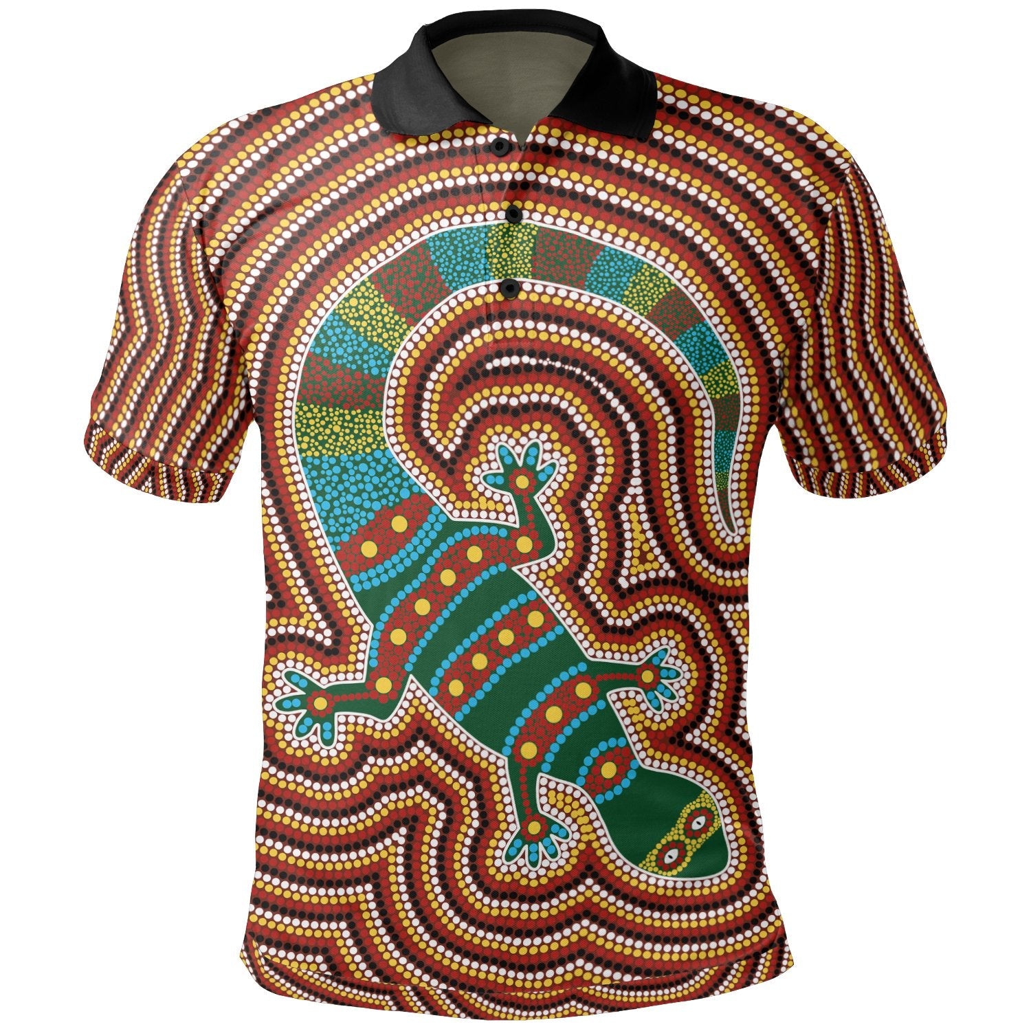 aboriginal-polo-shirt-lizard-dot-painting-patterns
