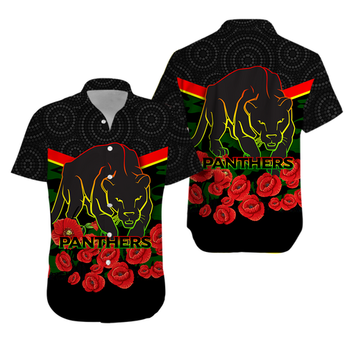 Panthers Anzac Day Hawaiian Shirt - Indigenous Art