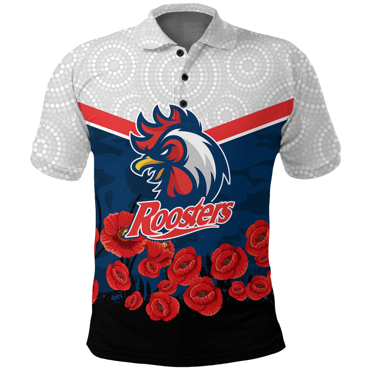 custom-personalised-roosters-anzac-day-polo-shirt-indigenous-art