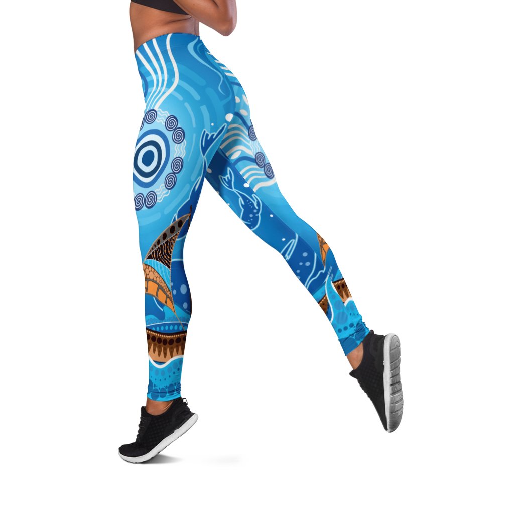 leggings-aboriginal-view-sea-with-fish-and-boat