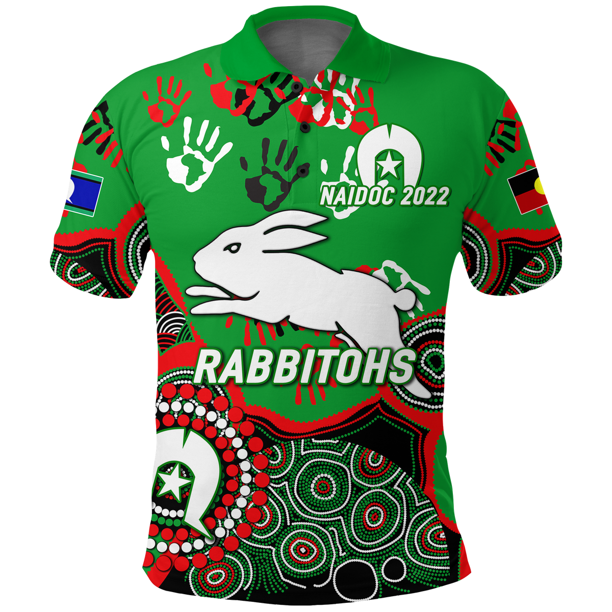 custom-personalised-rabbitohs-rugby-naidoc-2022-aboriginal-polo-shirt