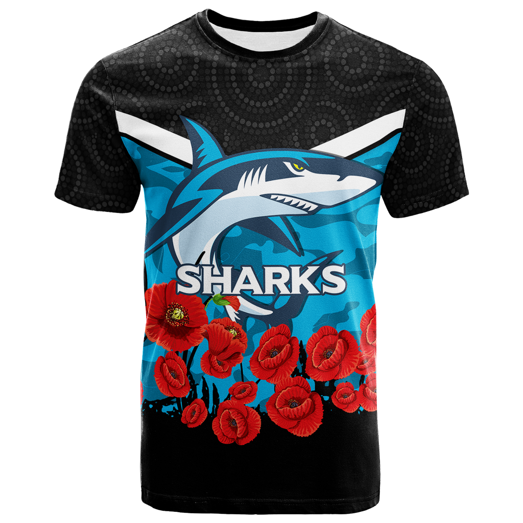 custom-personalised-cronulla-sutherland-sharks-anzac-day-indigenous-art-t-shirt