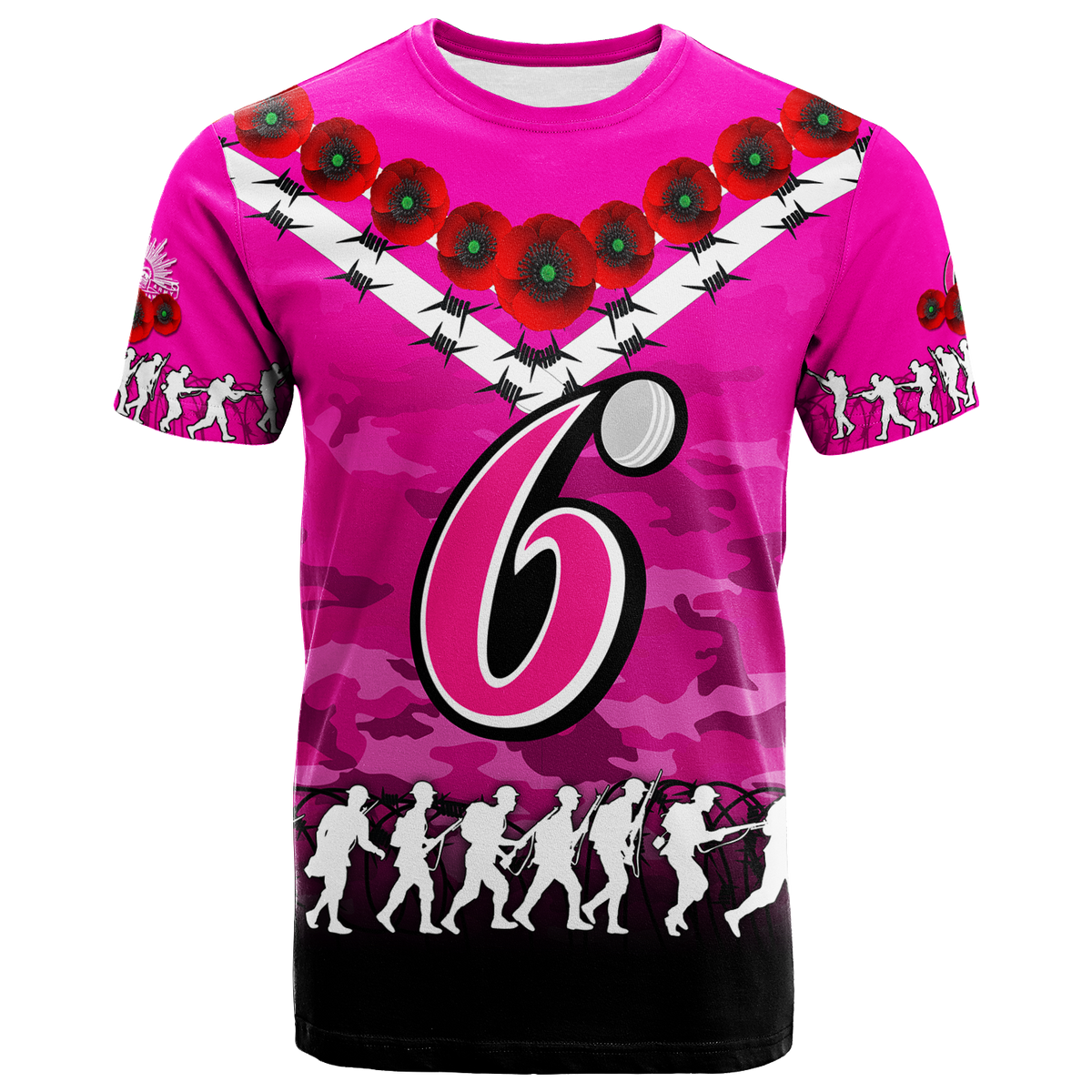 custom-personalised-sydney-sixers-anzac-2022-t-shirt-camouflage-with-poppy
