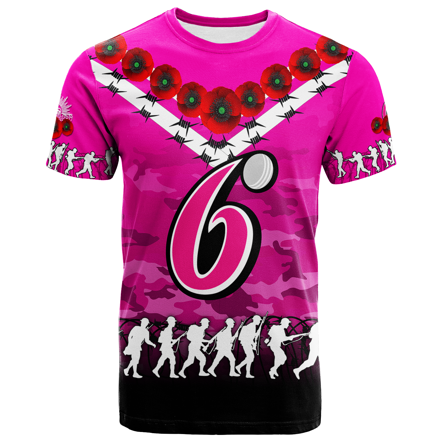 custom-personalised-sydney-sixers-anzac-2022-t-shirt-camouflage-with-poppy