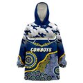 (Custom Personalised ) Cowboys Rugby ANZAC Day Camouflage Indigenous Art Wearable Blanket Hoodie - LT12