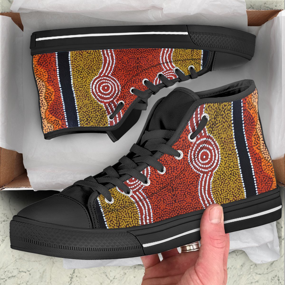 high-top-aboriginal-dot-style