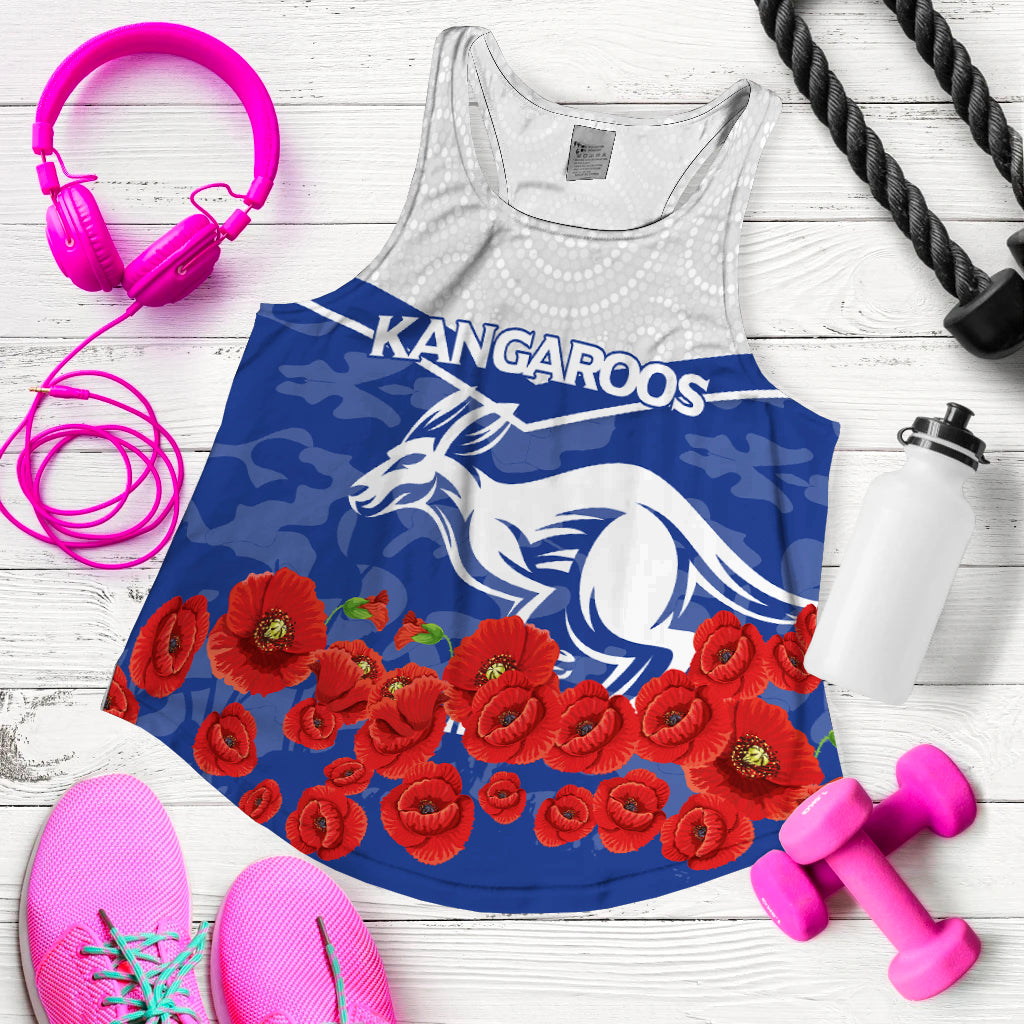 Kangaroos Anzac Day Indigenous Art Women Tank Top