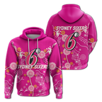 Sydney Sixers Aboriginal Art Cricket 2022 Hoodie - LT12