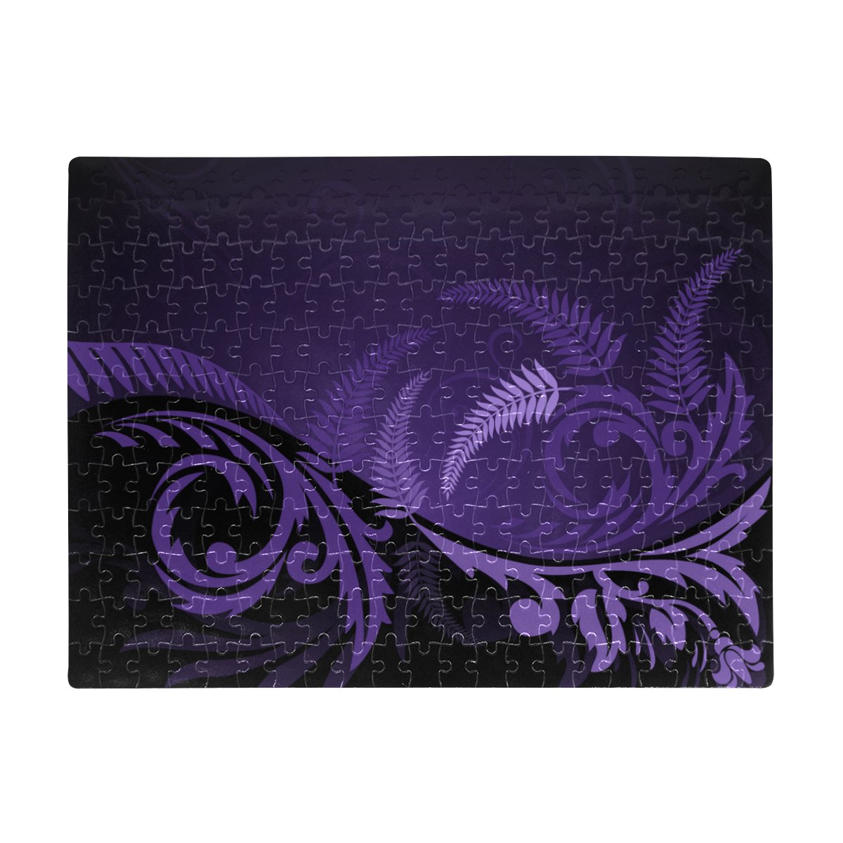 new-zealand-silver-fern-jigsaw-puzzle-purple
