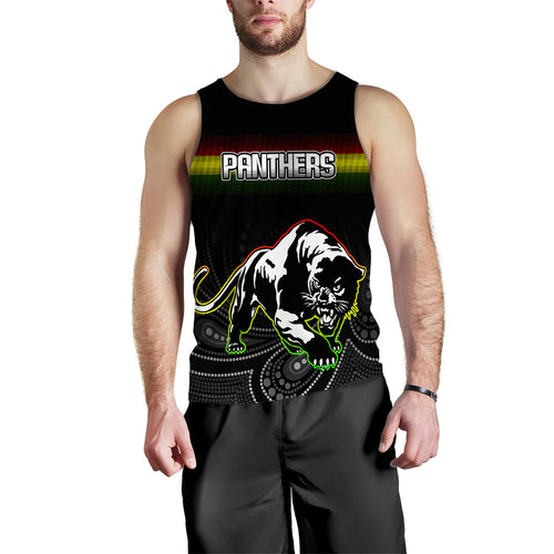 Black Panthers Rugby League Aboriginal Men Tank Top - LT2