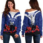 Canterbury-Bankstown Bulldogs Anzac Day Camo Women Off Shoulder Sweater
