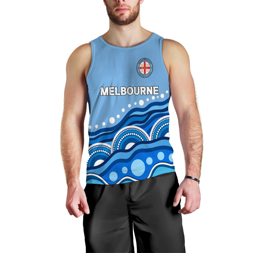 custom-personalised-melbourne-men-tank-top-indigenous-dot-painting-art