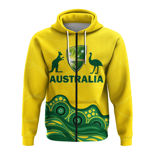 (Custom Personalised) Australia Cricket Aboriginal Pattern Hoodie - LT2