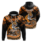 Tigers Rugby ANZAC Day Camouflage Indigenous Art Hoodie - LT12