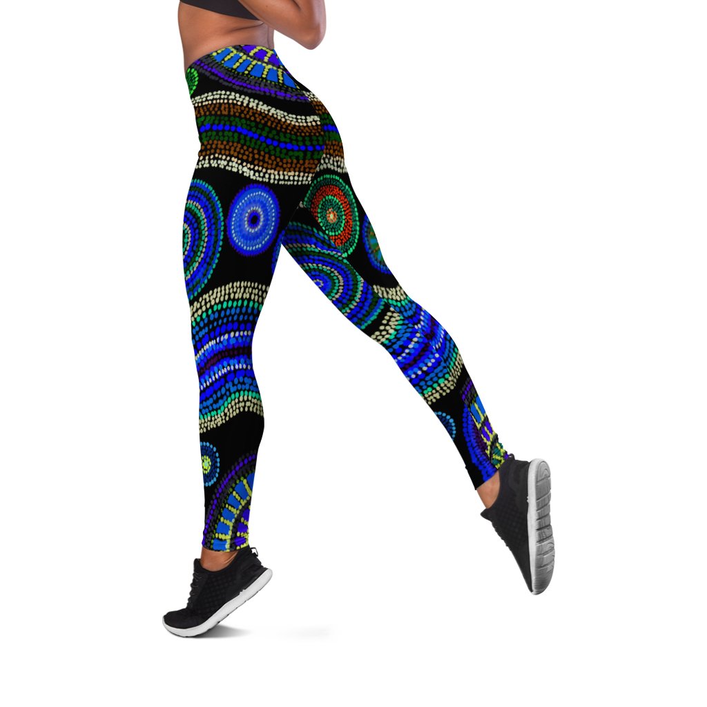 legging-aboriginal-dot-unique-style-blue