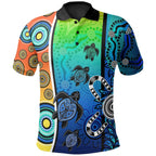 kid-aboriginal-polo-shirts-indigenous-turtle-dot-painting-art