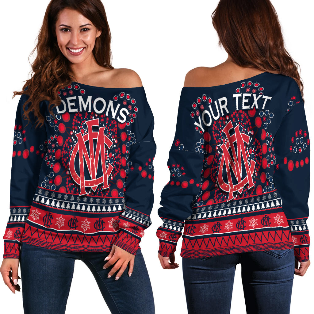 custom-personalised-demons-merry-christmas-off-shoulder-sweater-melbourne-football-indigenous