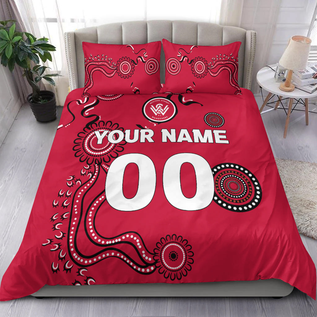 custom-personalisedwestern-sydney-wanderers-bedding-set-indigenous-dot-painting-art
