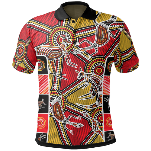 aboriginal-polo-shirts-kangaroo-dot-painting-patterns