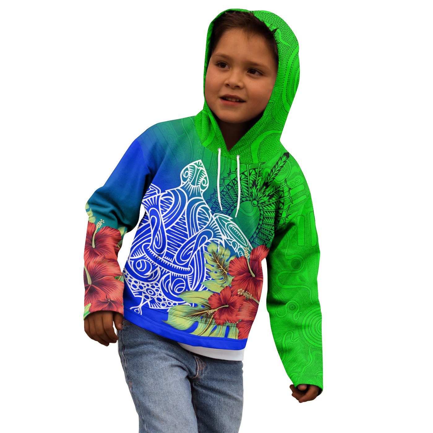 torres-strait-islanders-hoodie-kids-ocean-hibiscus