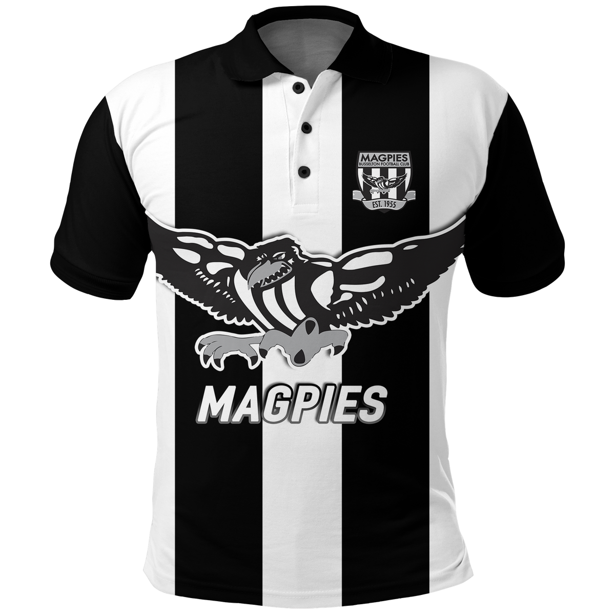 (Custom Personalised) Magpies Busselton Football 2022 Polo Shirt