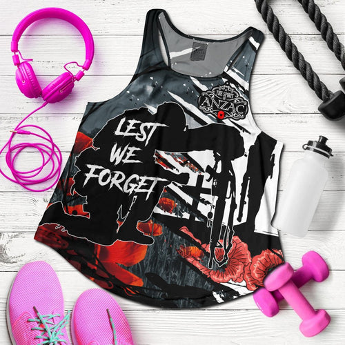 Anzac Day Woman's Racerback Tank - The Spirit of Anzac - Vibe Hoodie