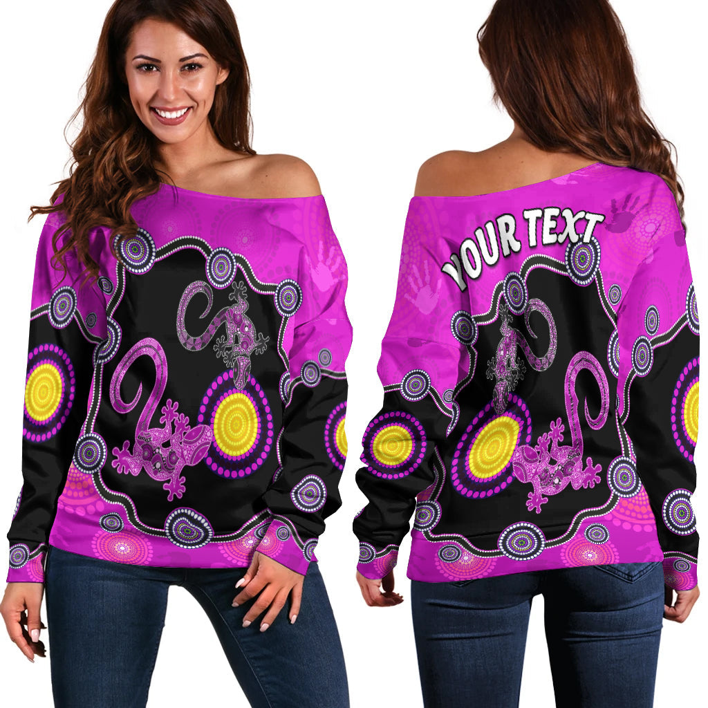 custom-personalised-aboriginal-lizard-off-shoulder-sweater-attracted-australia-version-purple