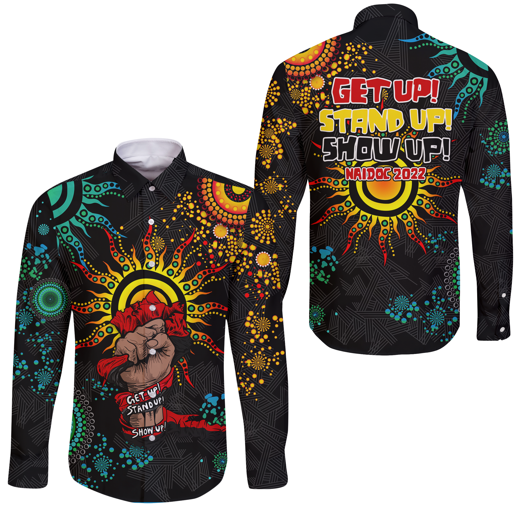 NAIDOC Week 2022 Aboriginal Art Unique Long Sleeve Button Shirt