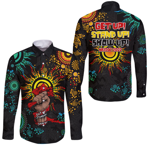 NAIDOC Week 2022 Aboriginal Art Unique Long Sleeve Button Shirt