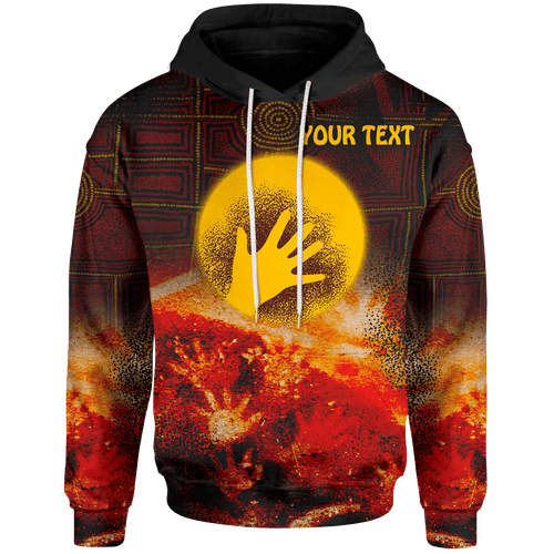 [Custom] Aboriginal Hoodie - Indigenous Flag Hand Art