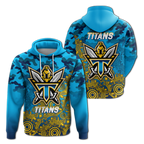 Titans Rugby ANZAC Day Camouflage Indigenous Art Hoodie - LT12