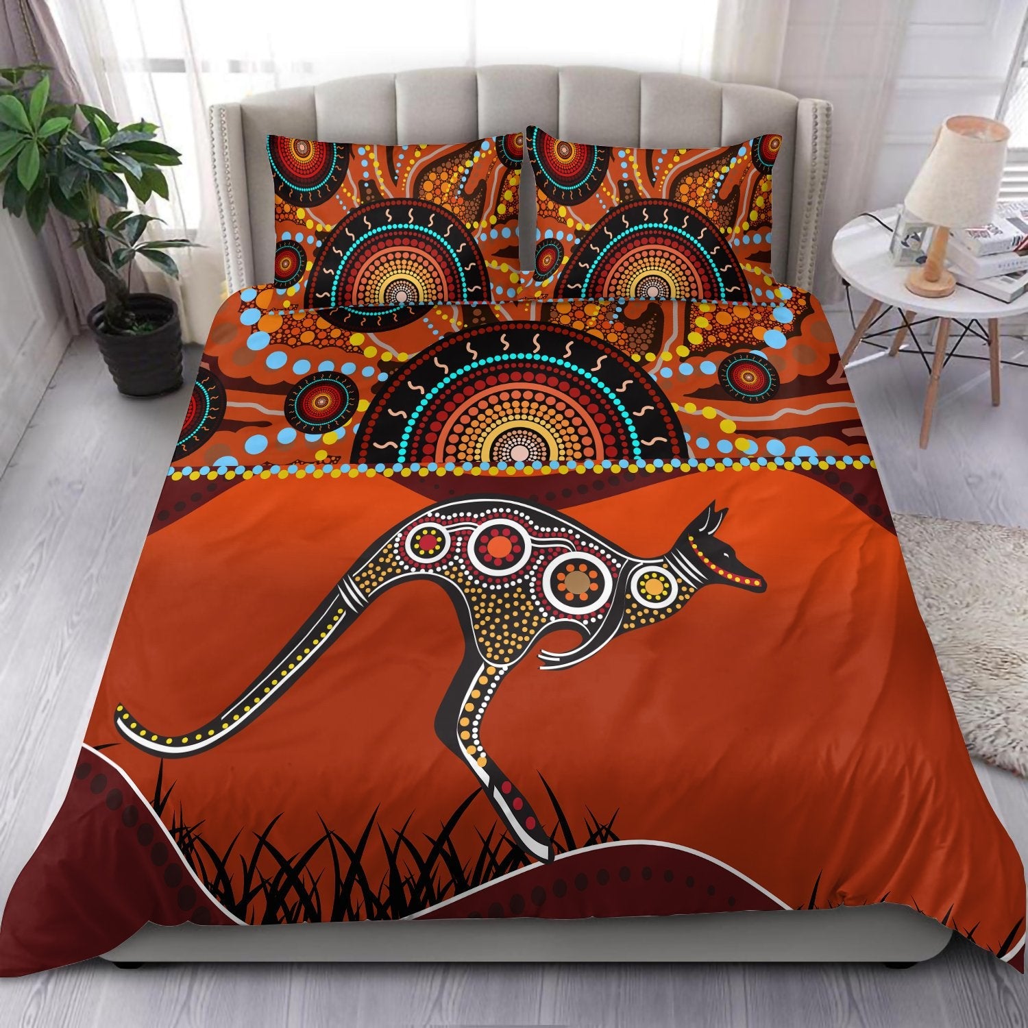 aboriginal-bedding-set-kangaroo-with-dot-painting