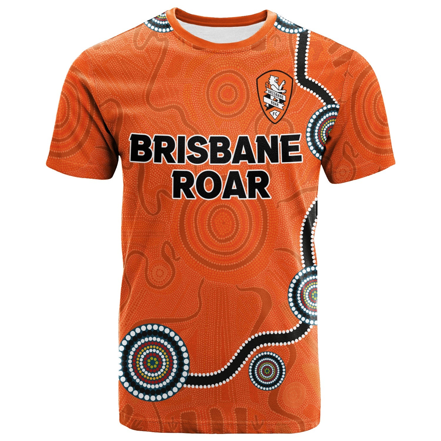 custom-personalised-brisbane-roar-t-shirt-indigenous-dot-painting-art