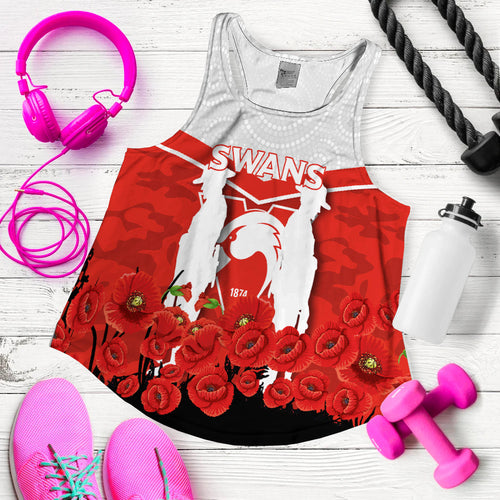 Sydney Swans Anzac Day Indigenous Art Women Tank Top