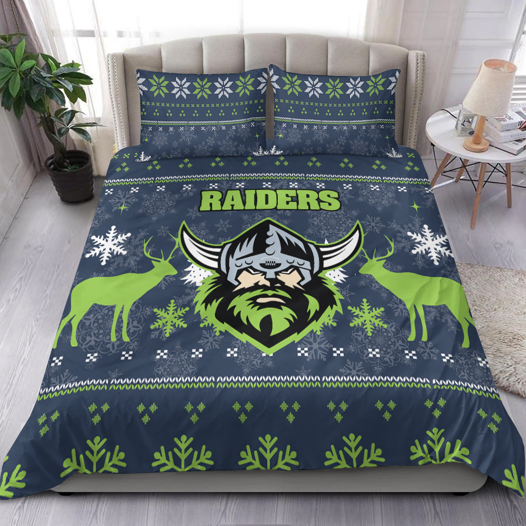 canberra-raiders-bedding-set-christmas-ugly-style