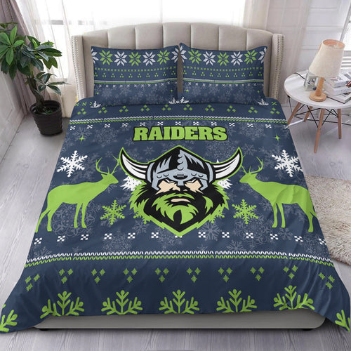 canberra-raiders-bedding-set-christmas-ugly-style